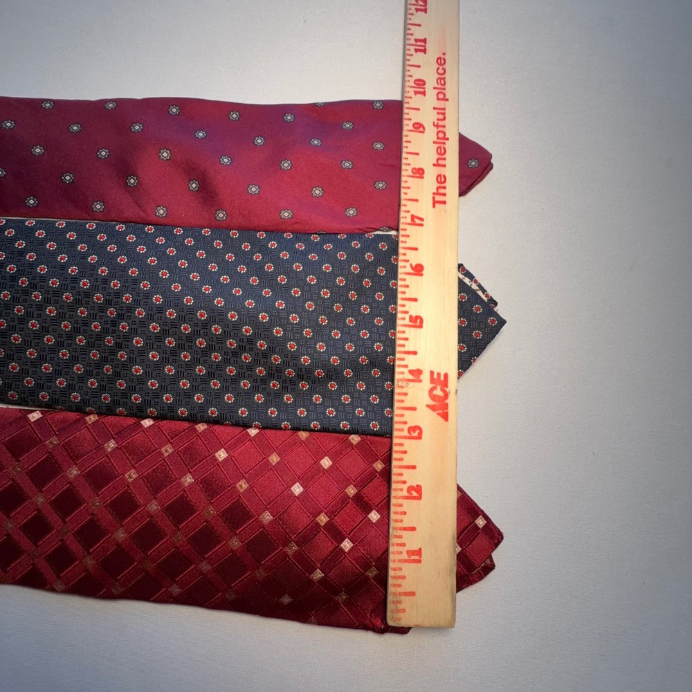 Vintage Christian Dior Cravates Necktie Lot Men OS Red Blue Silk Repair Project - Picture 9 of 10